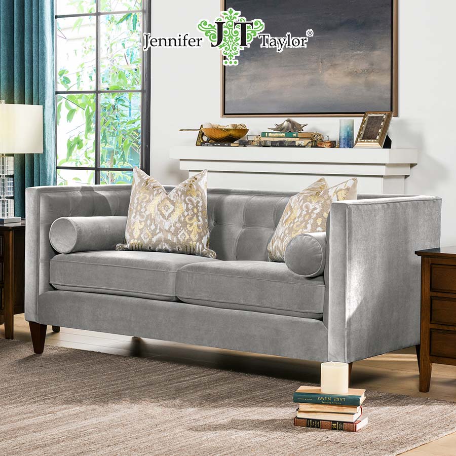 ジェニファーテイラー ソファ 2人掛け 2.5人掛け Jack 幅180cm ベロア グレー 36001LS-865