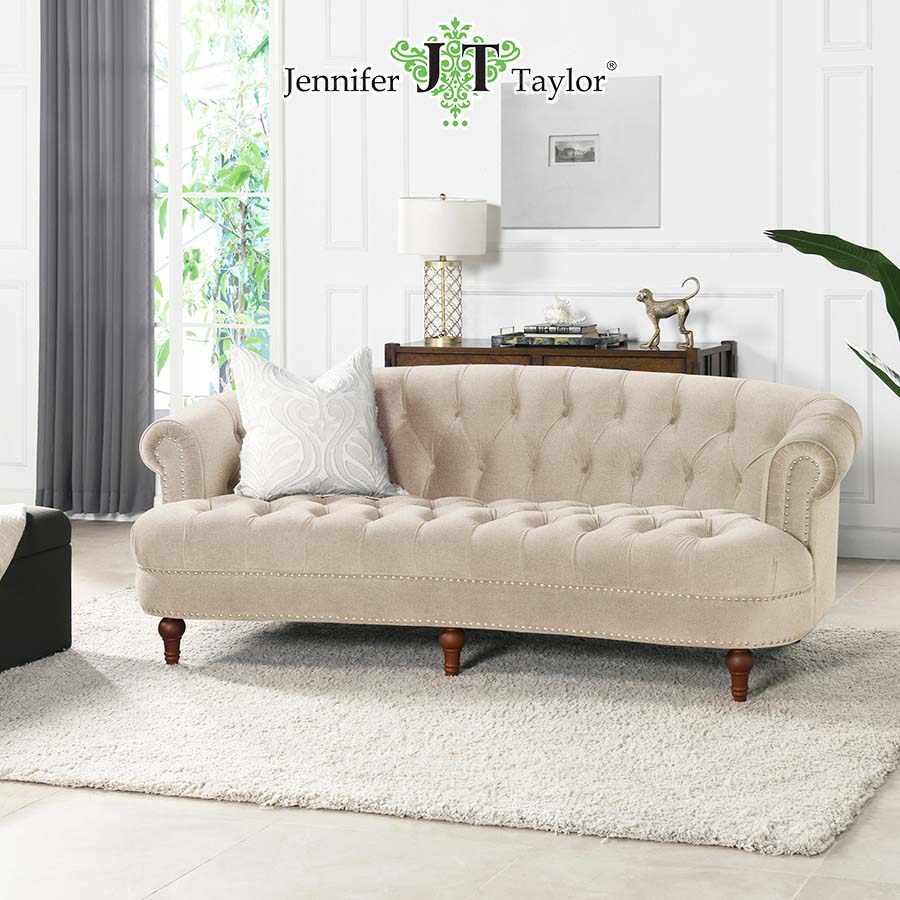 ジェニファーテイラー 3人掛け ソファ La Rosa 幅215cm リネン風ベージュ 36002SF-970