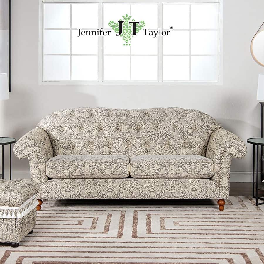 ジェニファーテイラー 3人掛けソファ いちご泥棒 グレー Arabelle 幅213cm 33195SF