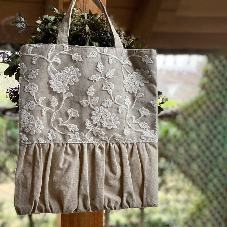 ギャザートート  Cotton Flower コットンフラワー