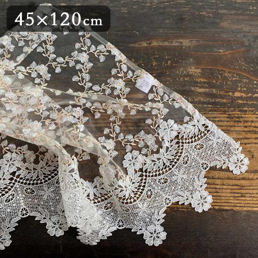 カフェカーテン 高さ45x幅120cm ホワイト