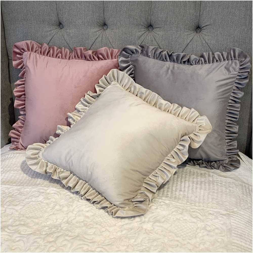 フリルクッション 正方形  40x40cm プリンセスインテリア 3色展開