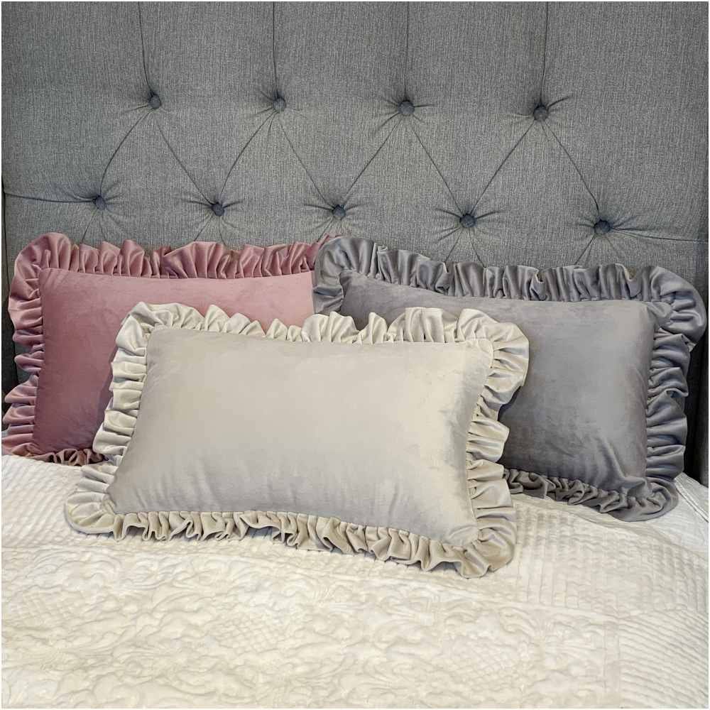 フリルクッション 長角 45×28cm プリンセスインテリア 3色展開