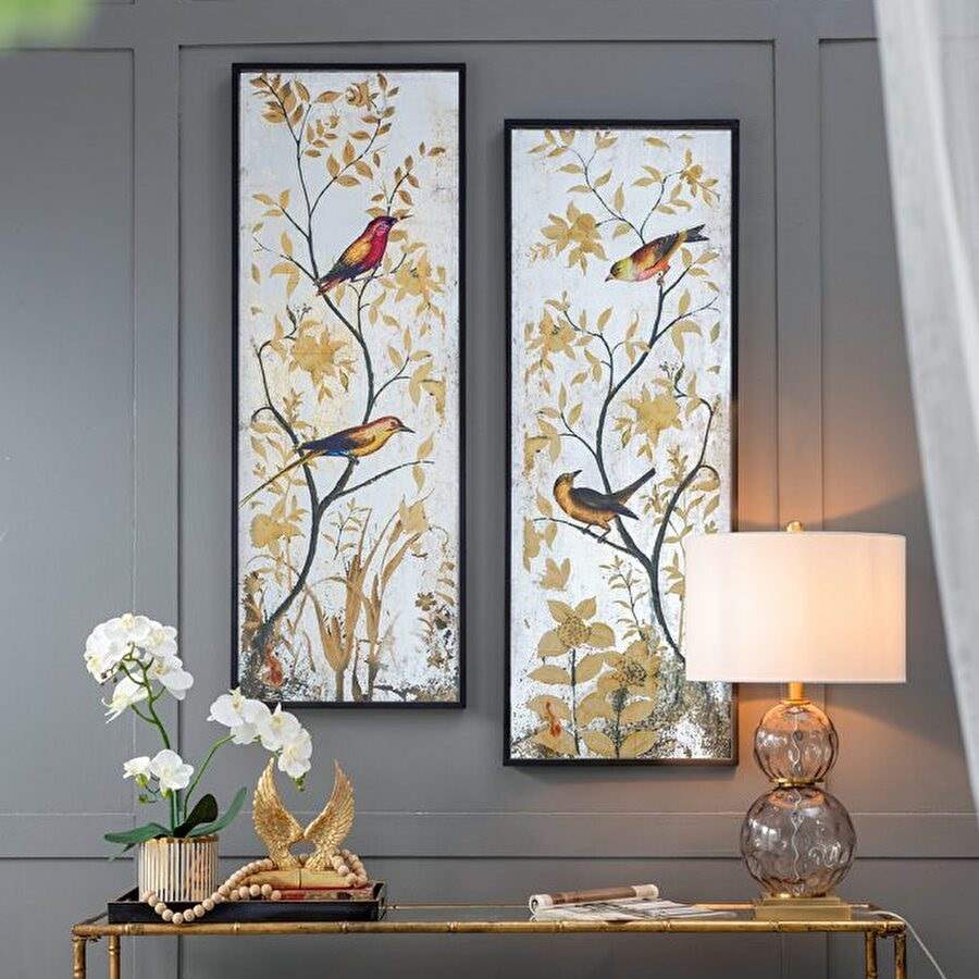 ミラーウォールデコレーション 鳥 バード 壁面装飾