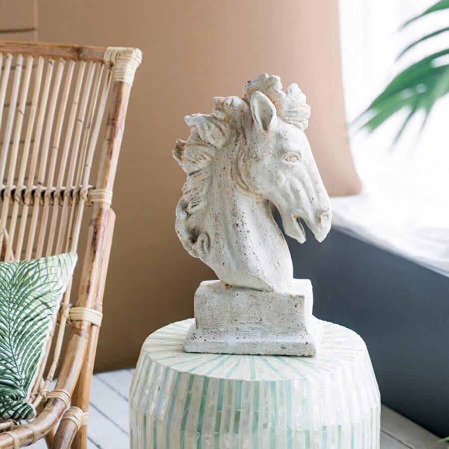 馬 午 開運 置物 オブジェ 高さ25cm セメント