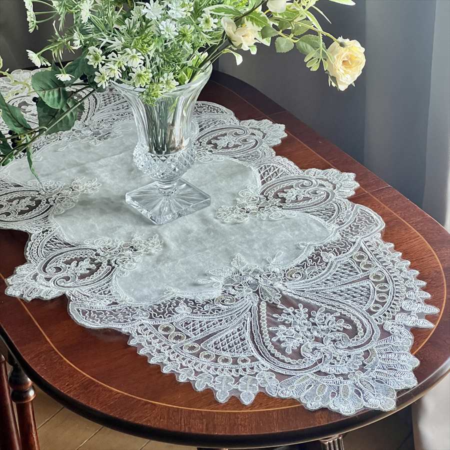 イタリアンレース テーブルセンター 42×86cm 