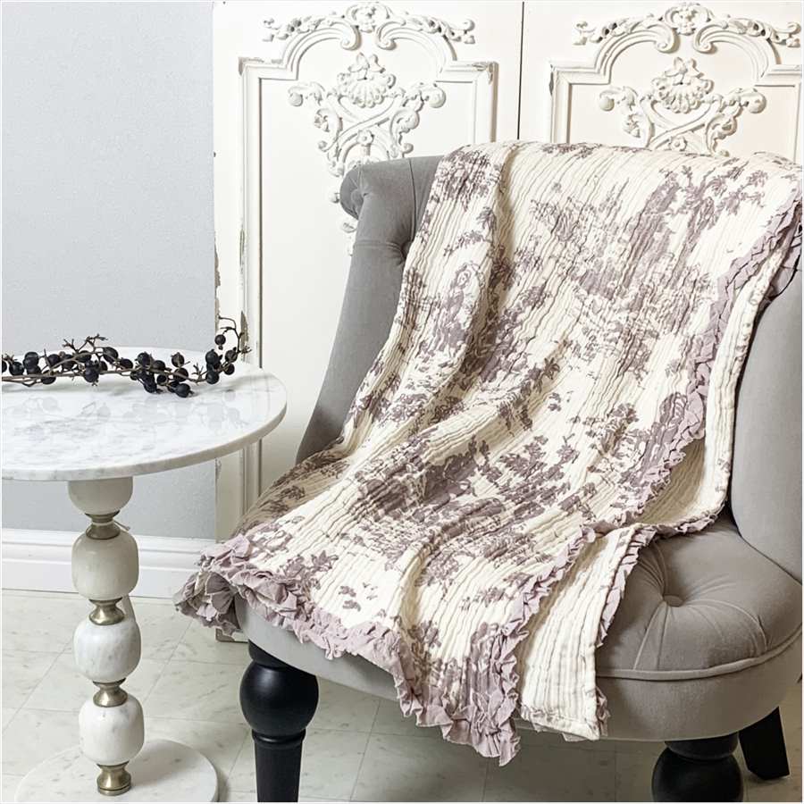 トワルドジュイ マルチカバー Toile de Jouy 100×100cm 2サイズ展開