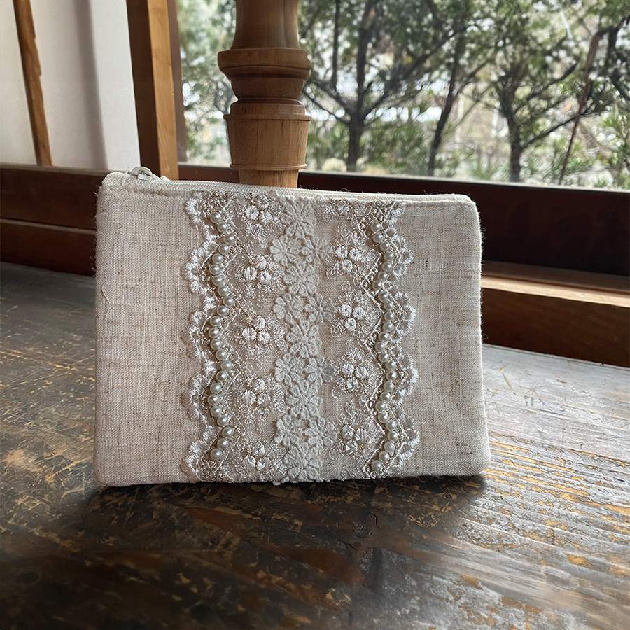 フラットポーチS ベージュパールシリーズ