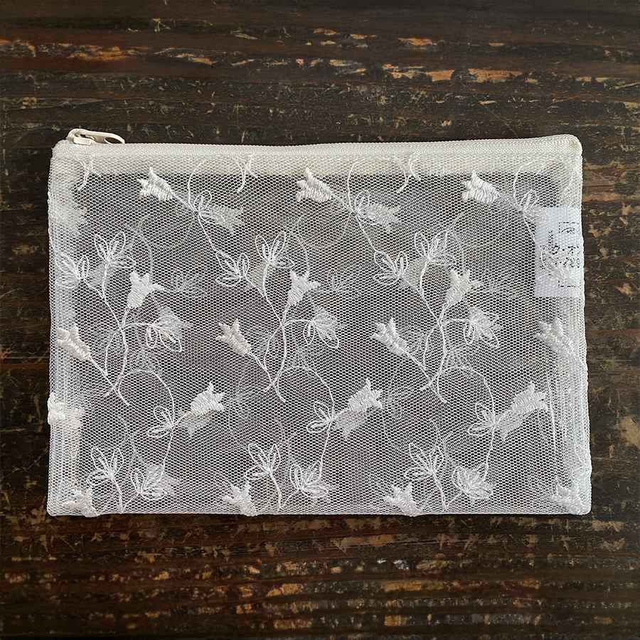 レースビニールポーチ 12x18cm