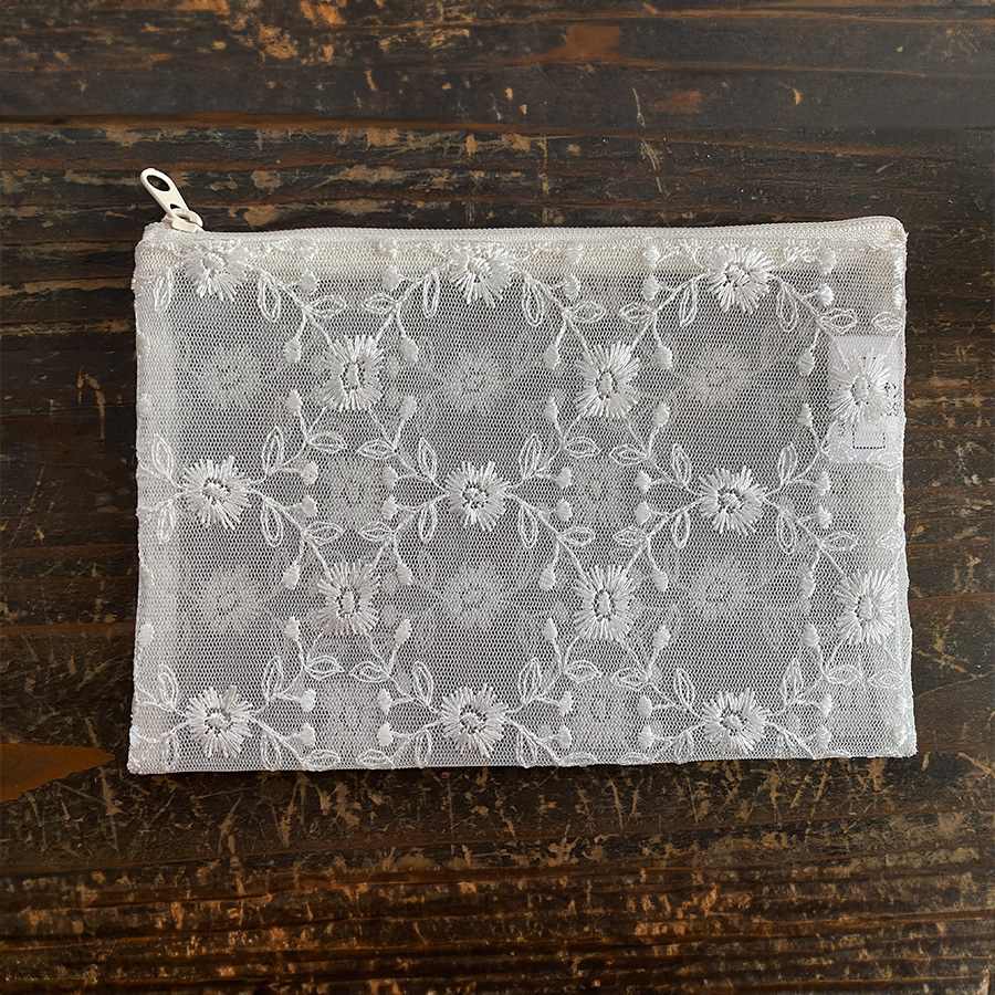 レースビニールポーチ 12x18cm