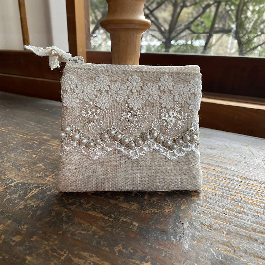 ミニティッシュ＆ポーチ ベージュパールシリーズ