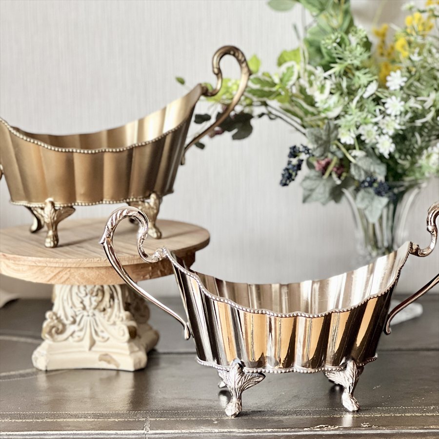 クラシックコンポート 皿 真鍮 ゴールド シルバー