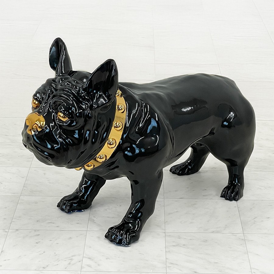 ブルドッグ 犬  ブラック 置物