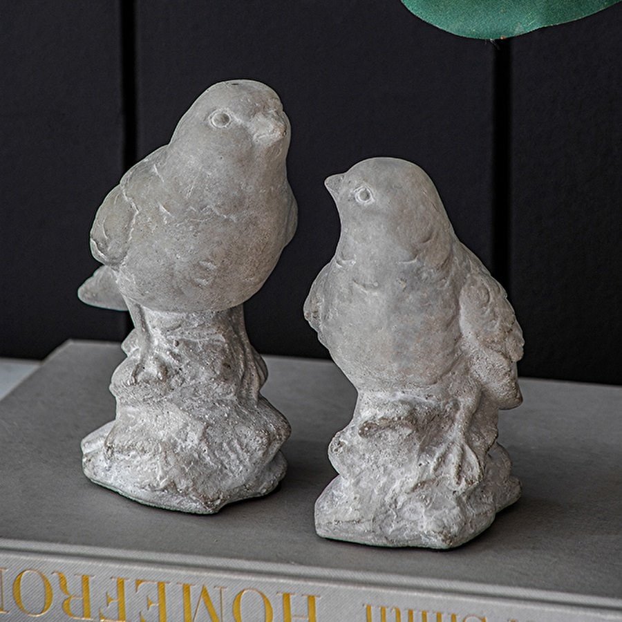 ガーデンインテリア 置物 鳥2羽セット バード 高さ16.5cm