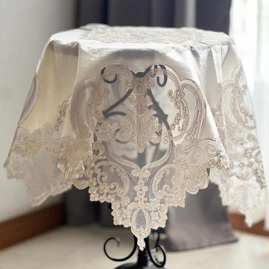 テーブルクロス 85×85cm フレンチレース  