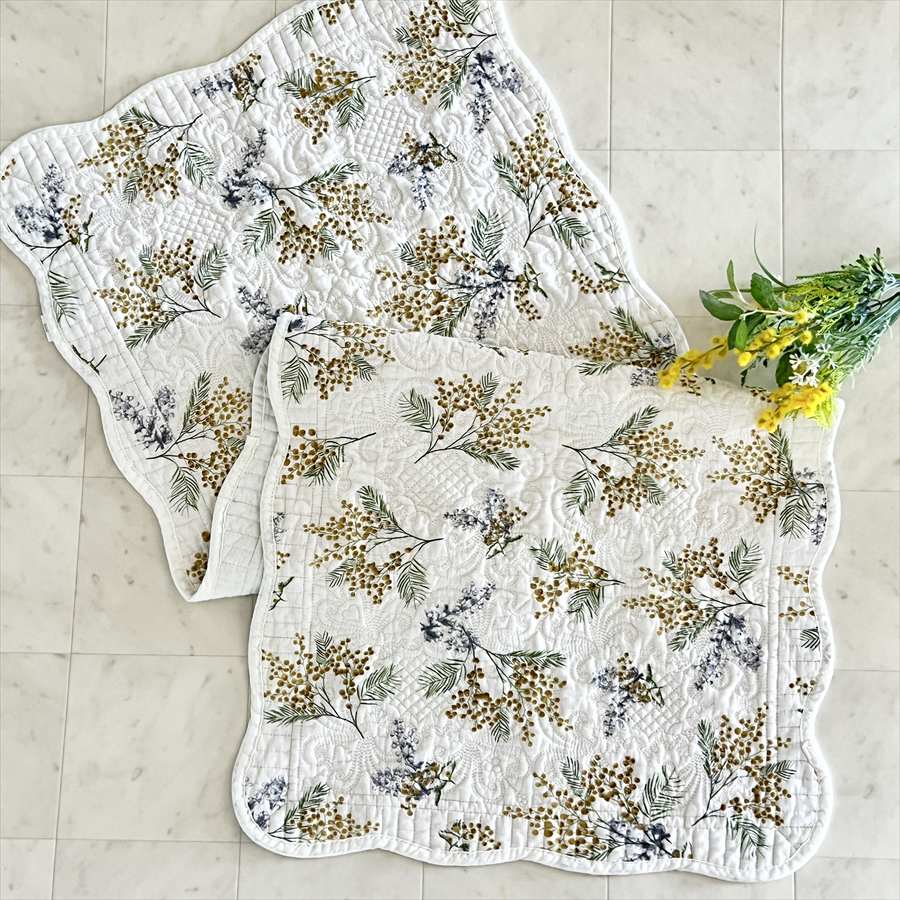 3サイズ展開 ミモザプランタンシリーズ キルトマット 50×120cm