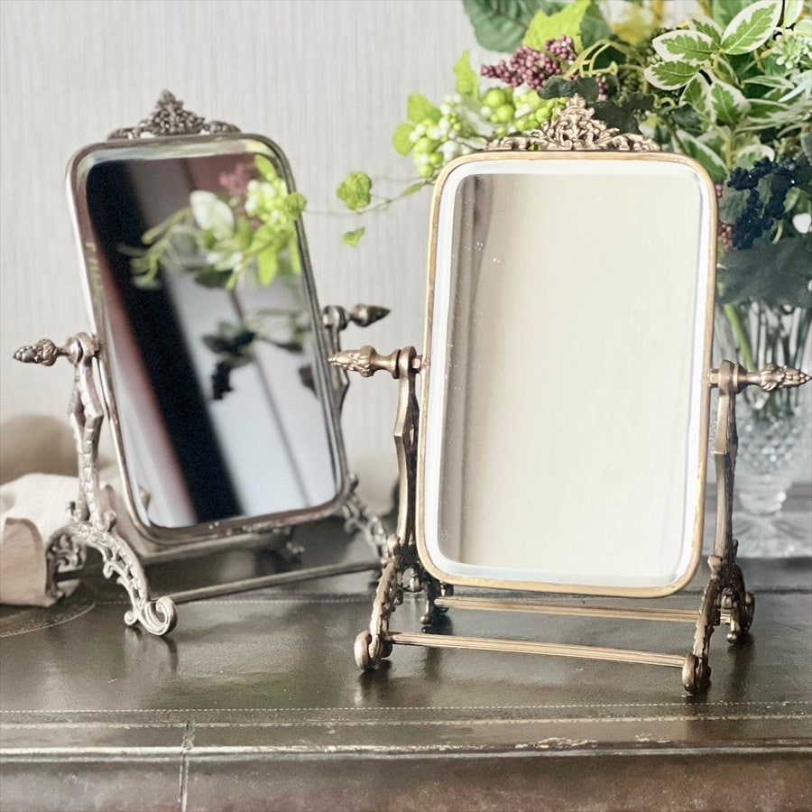 スタンドミラー（角度調整可）ゴールド シルバー