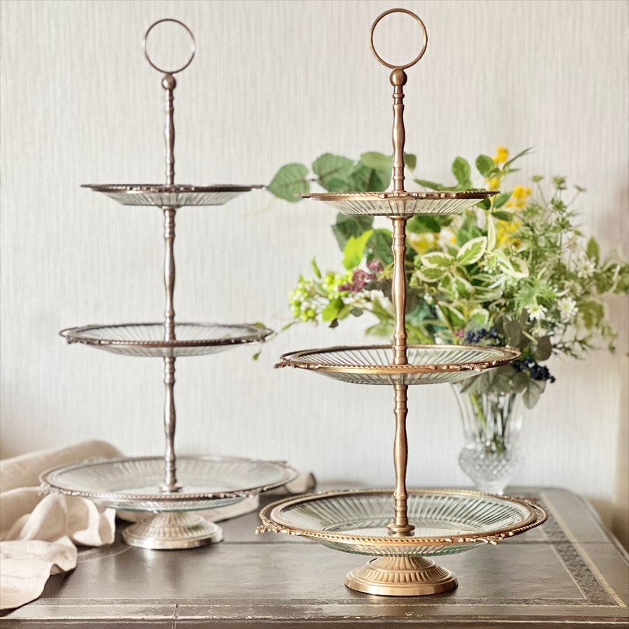 3段ディスプレイスタンド ゴールド シルバー