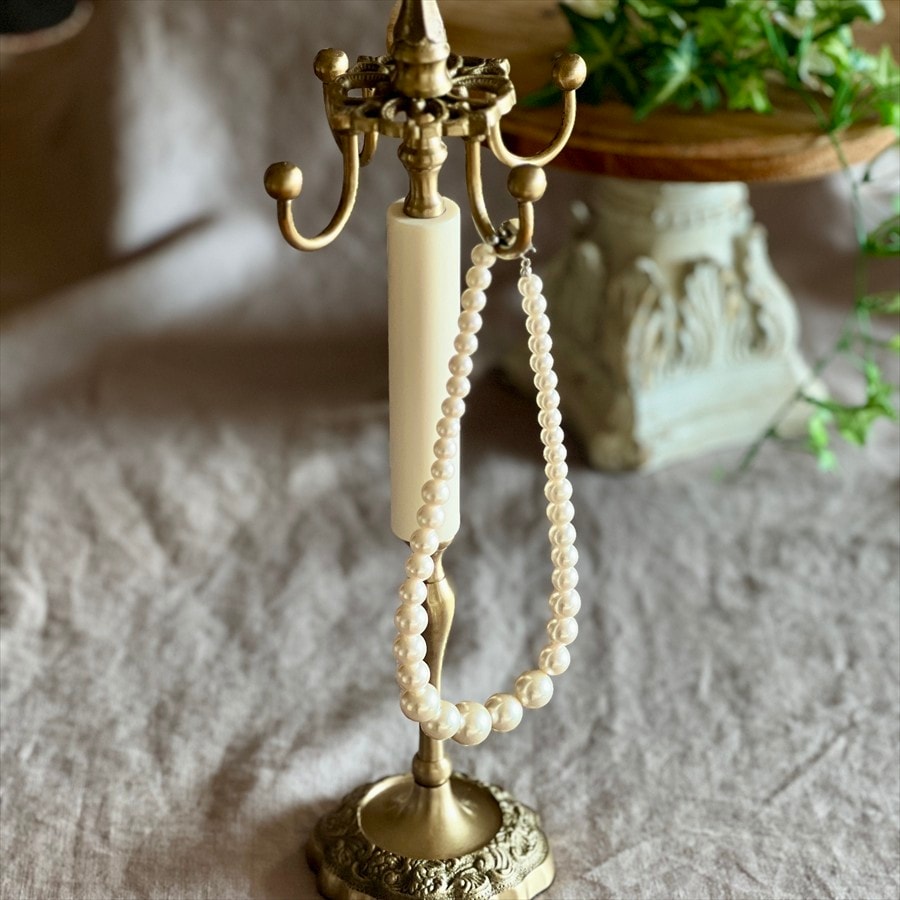 アクセサリースタンド（回転式）真鍮×木製 