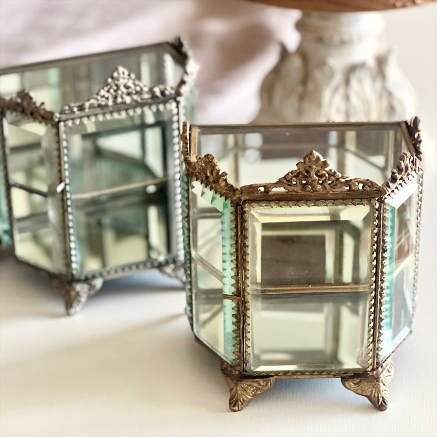 キャビネット 真鍮×ガラス製 ゴールド シルバー