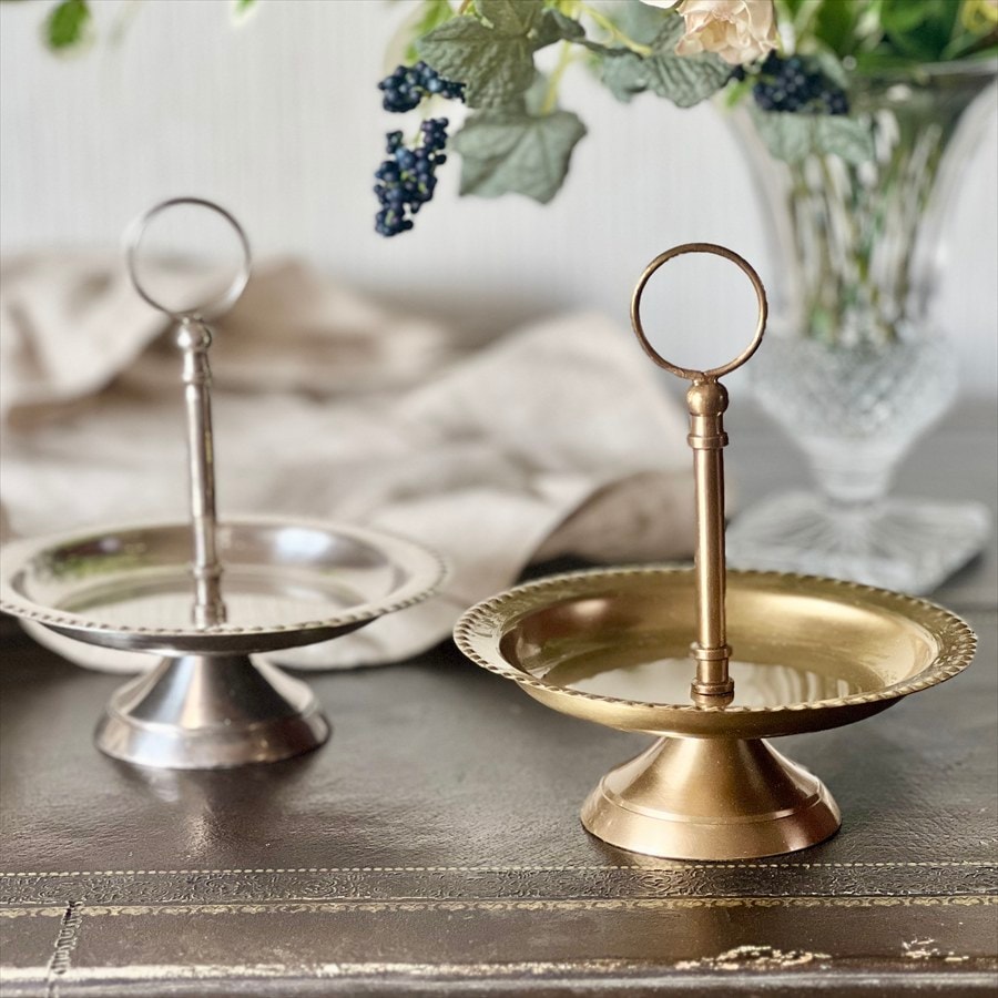 ラウンド型ミニトレイ 真鍮 ゴールド シルバー