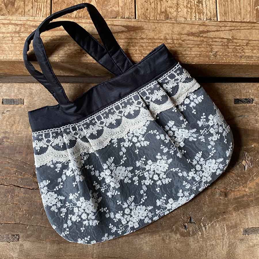 maria veil black ラウンドバッグ