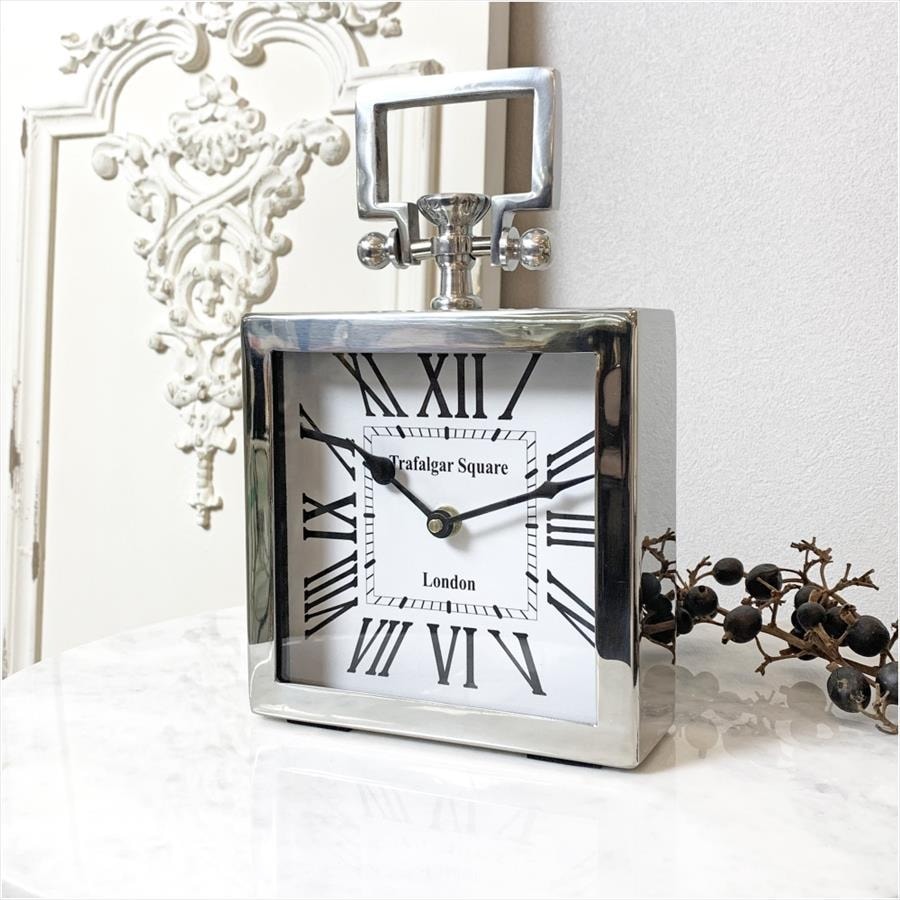 置き時計 置時計 時計 スクエア アンティーク風 