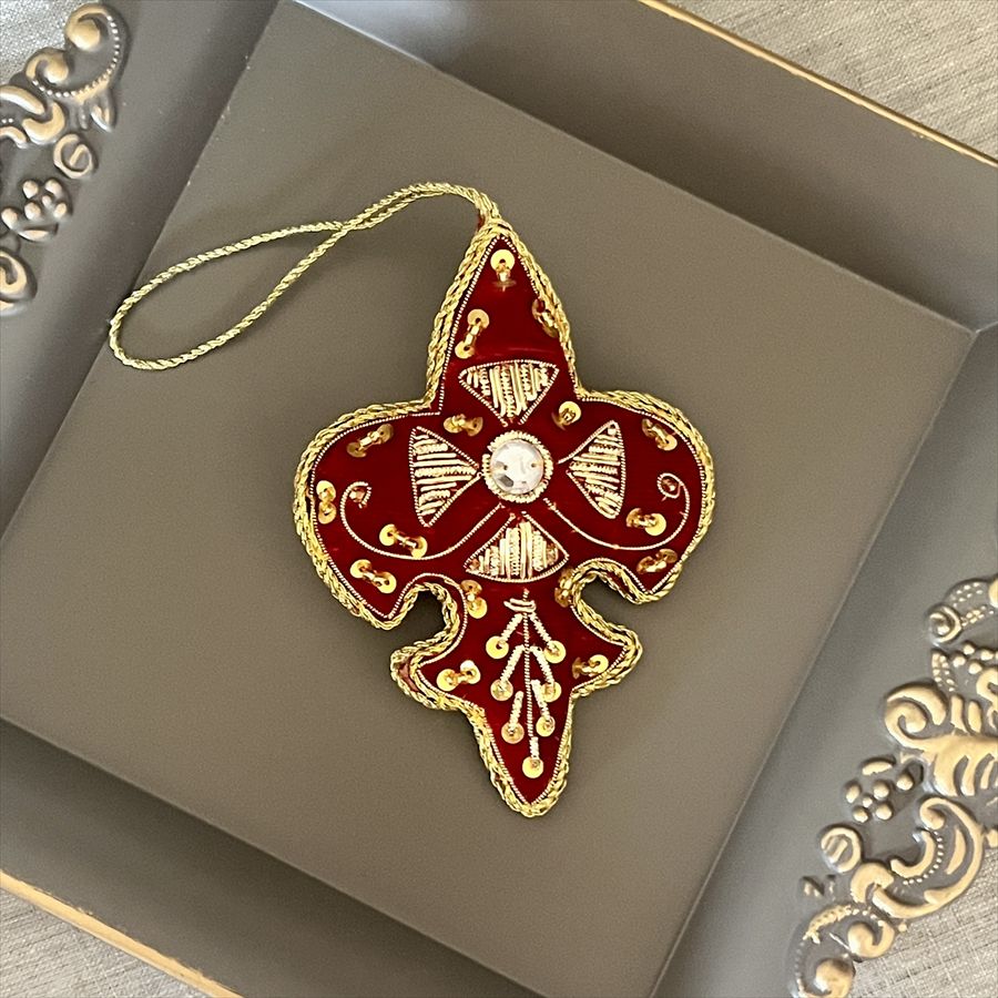 クリスマス オーナメント クロス レッド ブルー グレー