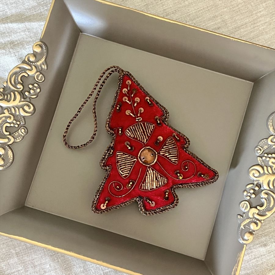 クリスマス オーナメント ツリー レッド ブルー グレー