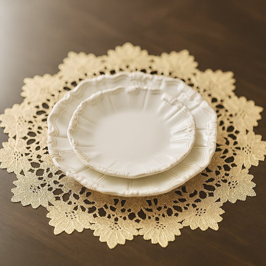 ランチョンマット ラウンド ゴールド 38cm