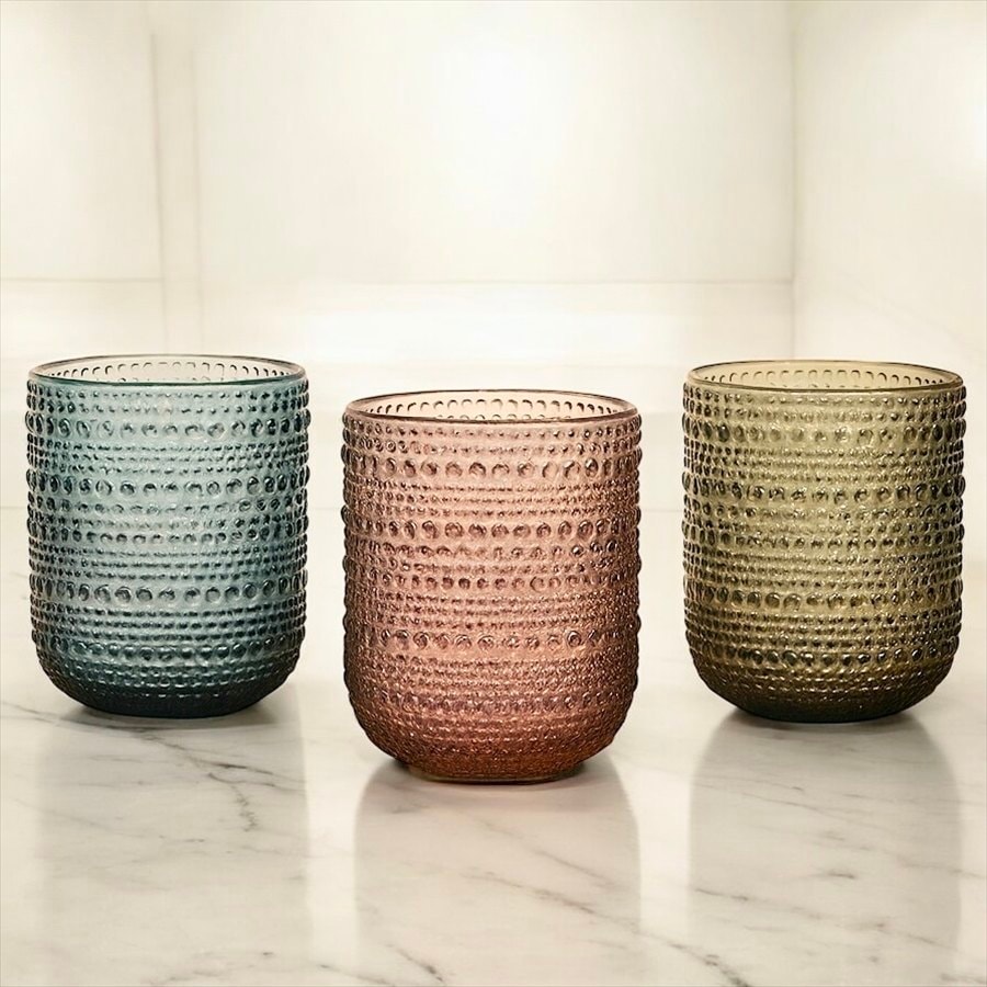 エンボスガラス タンブラー 高さ9cm