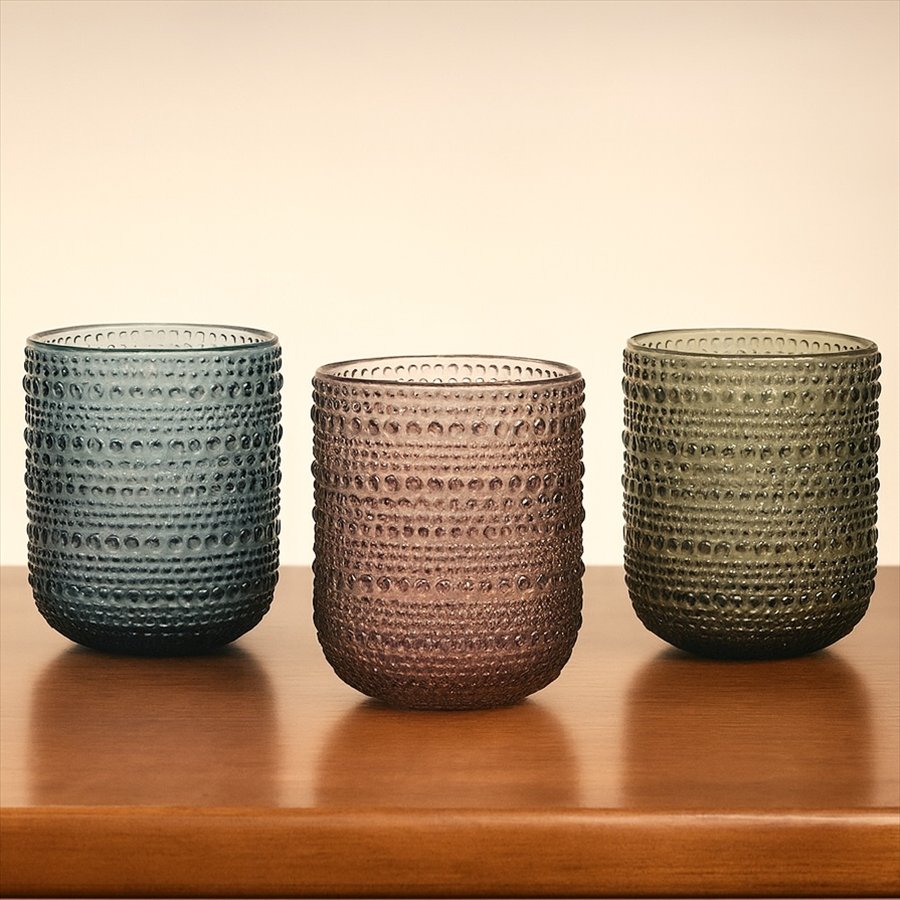 エンボスガラス タンブラー 高さ9cm