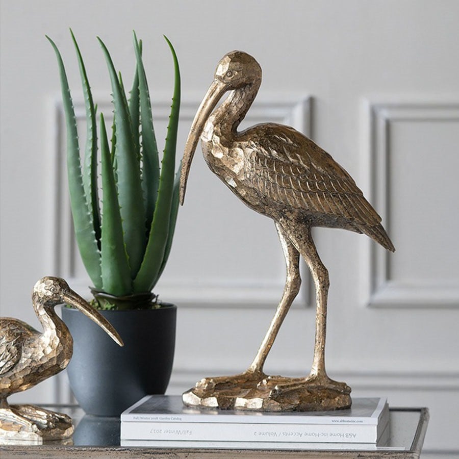 オブジェ 鳥 鶴 高さ40.5cm ゴールド