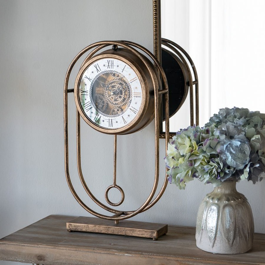 置時計 電池式 ゴールド モダン アンティーク 