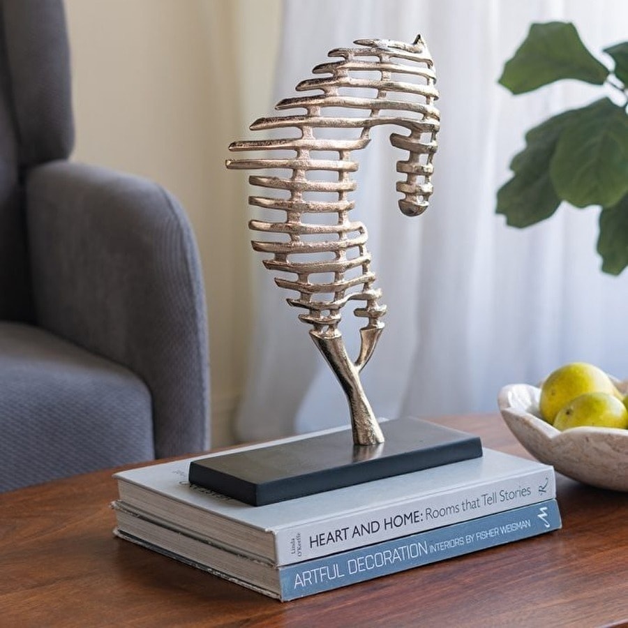 馬 午 開運 置物 オブジェ 高さ36cm ゴールド