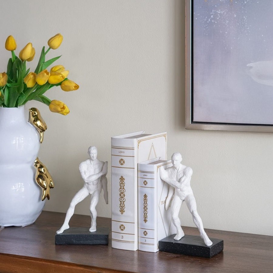 ブックエンド 男性像 ジムナスト 2個セット 