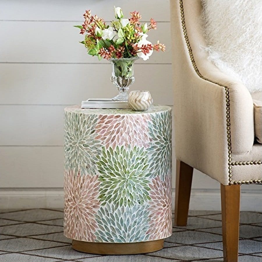 ラウンドスツール サイドテーブル 直径35cm 2Ｗay