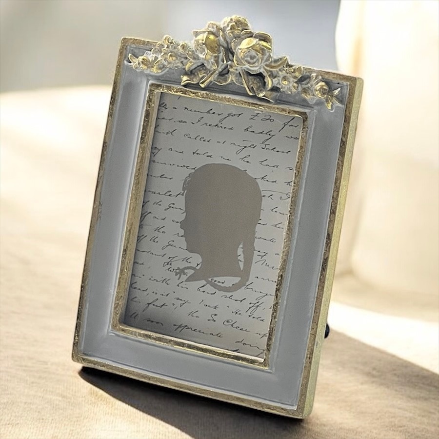 ミニローズフレーム 写真立て グレー 長角