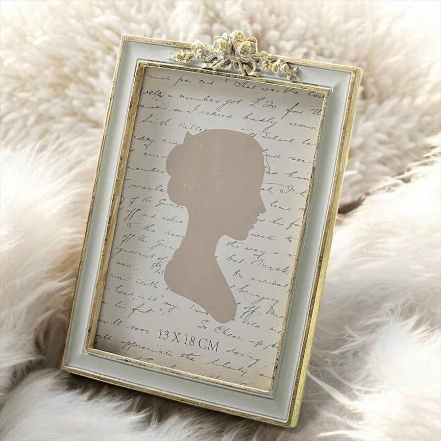 ミニローズフレーム 写真立て グレー