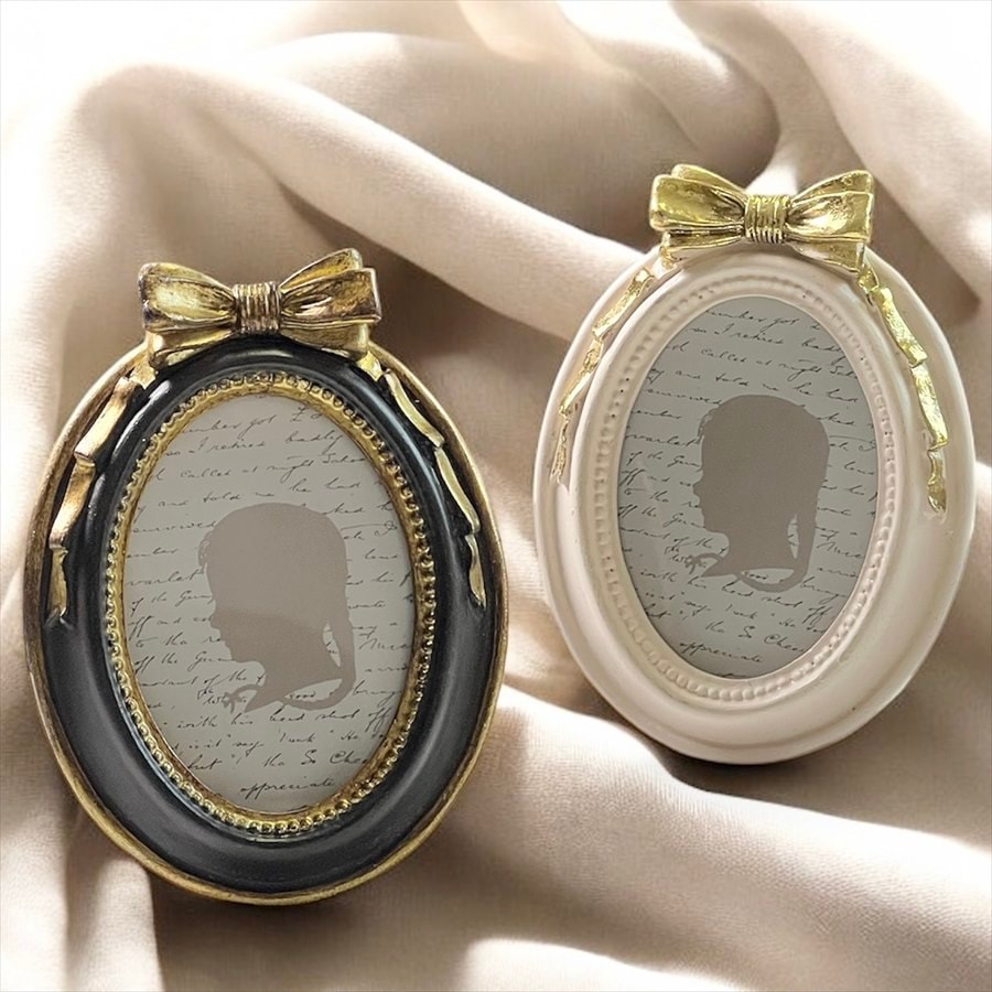 フォトフレーム リボン 写真立て オーバル