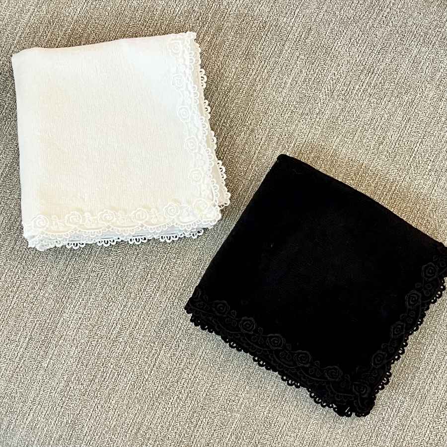 日本製 フォーマル タオルハンカチ レース ハーフハンカチ