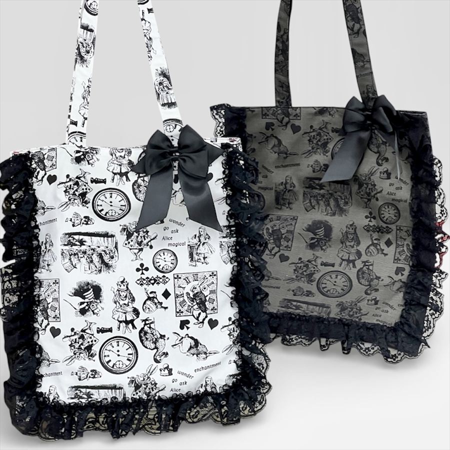 日本製 A4対応 不思議の国のアリス マルチプリントトートバッグ