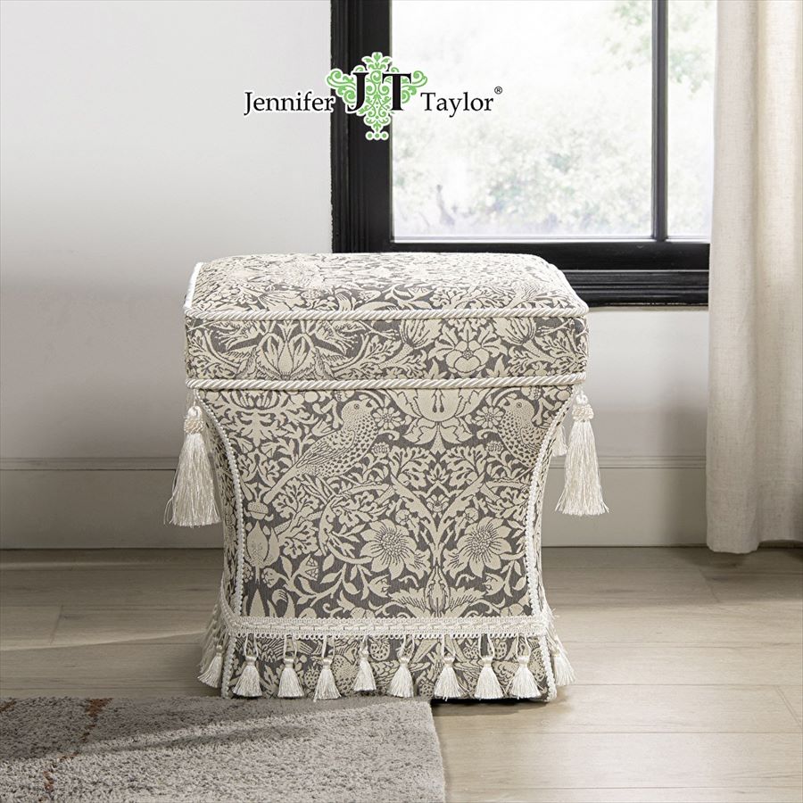 ジェニファーテイラー スクエアスツール Strawberry Thief グレー 33256ST