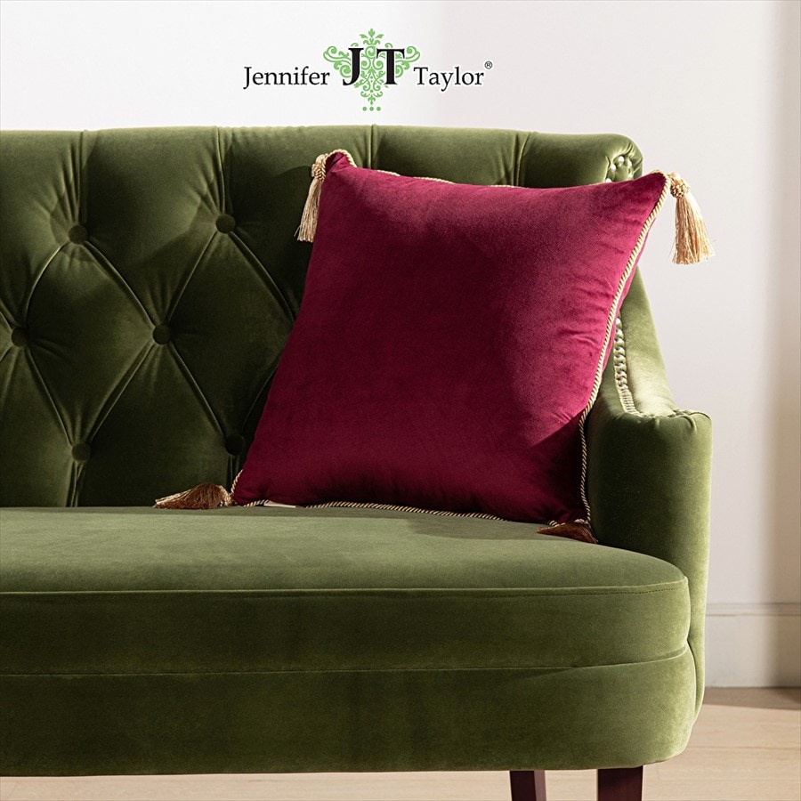 ジェニファーテイラー クッション 45×45cm ベロア ボルドー ベルベット Jennifer Taylor 33261CU