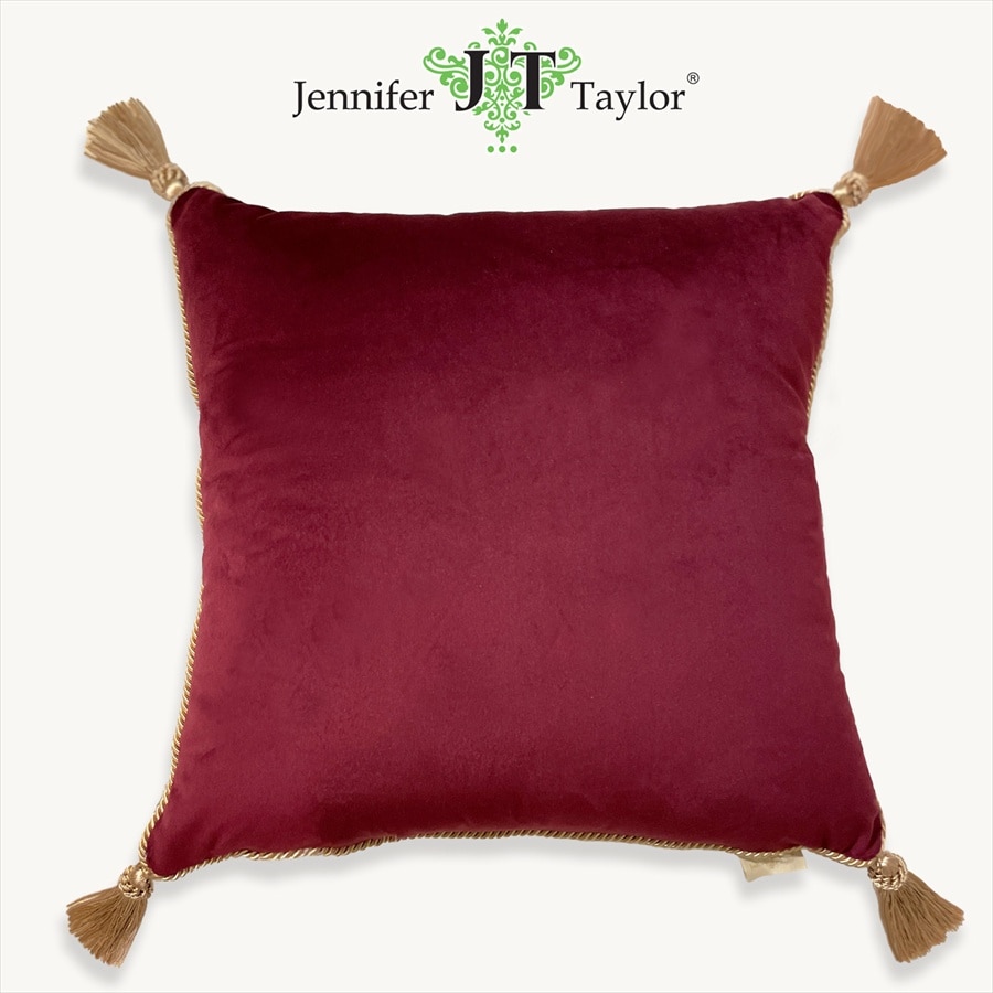 ジェニファーテイラー クッション 45×45cm ベロア ボルドー ベルベット Jennifer Taylor 33261CU