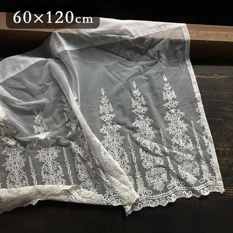 カフェカーテン 2サイズ展開 高さ60x幅120cm ホワイト