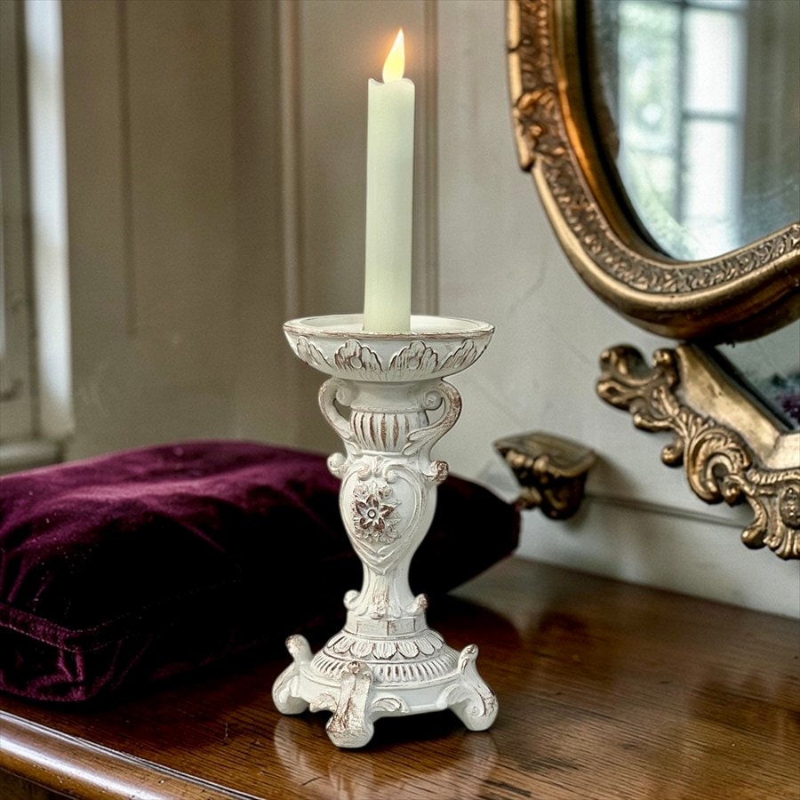 キャンドルスタンド 高さ19㎝ アイボリー 