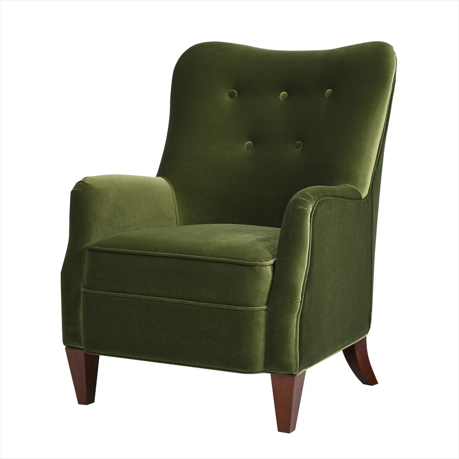 ジェニファーテイラー アームチェア 1人掛け V036 ベロア オリーブグリーン Jennifer Taylor 33217AC
