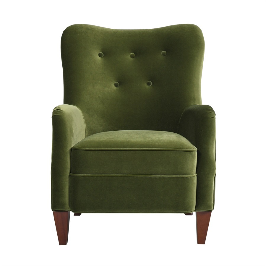 ジェニファーテイラー アームチェア 1人掛け V036 ベロア オリーブグリーン Jennifer Taylor 33217AC