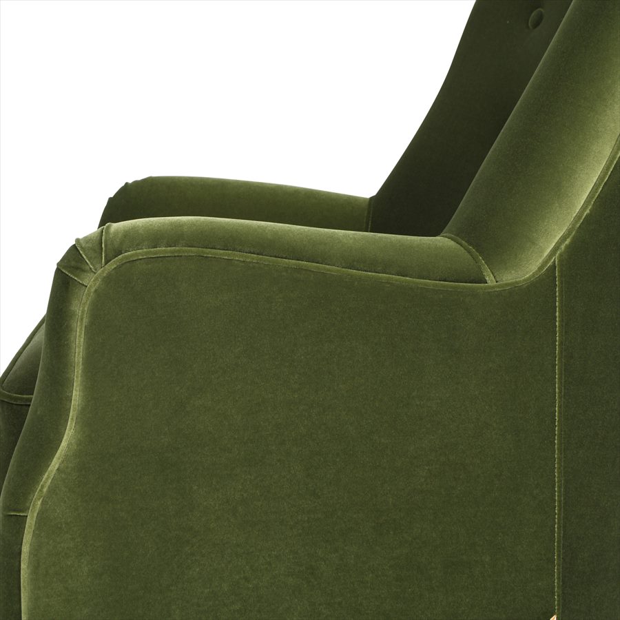 ジェニファーテイラー アームチェア 1人掛け V036 ベロア オリーブグリーン Jennifer Taylor 33217AC